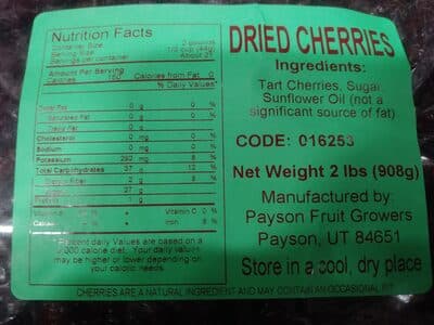 USDA Dried Cherries