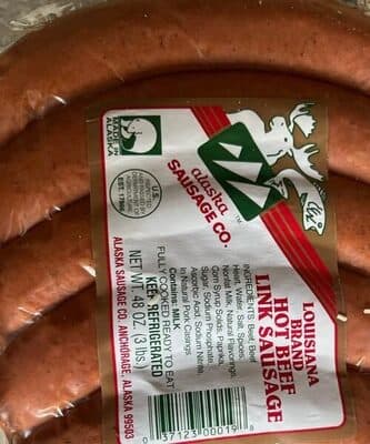 Alaska Sausage Company Hot Beef Sausage Link