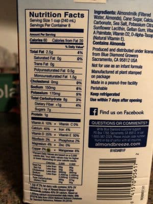 Blue Diamond Almond Breeze Almondmilk Original Chilled