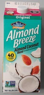 Blue Diamond Almond Breeze Almondmilk Coconutmilk Blend Unsweetened Original Chilled