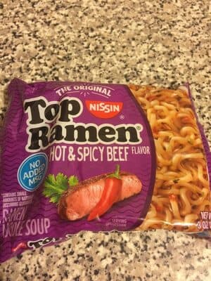 Nissin Top Ramen Hot and Spicy Beef Flavor Same Picante