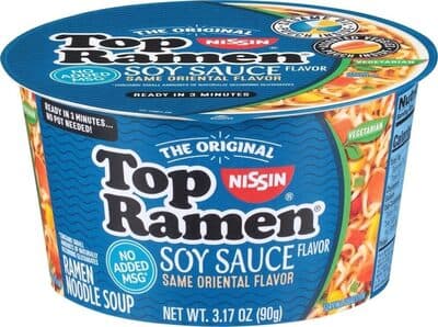 Nissin Top Ramen the Original Soy Sauce Ramen Noodle Soup