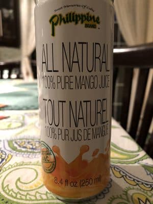 Philippine Brand All Natural 100% Pure Mango Juice