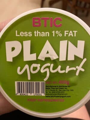 BTIC Plain Yoghurt Less Than 1% Fat