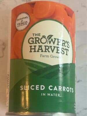 the Growers Harvest Sliced Carrots in Water