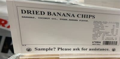 Winco Dried Banana Chips Bulk