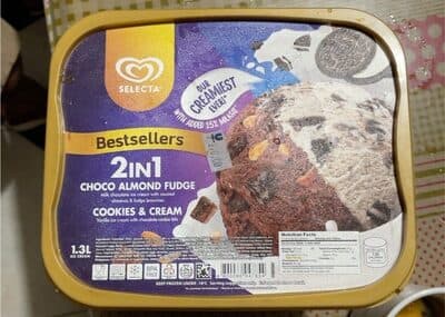 Selecta 2in1 Choco Almond Fudge Cookies & Cream Ice Cream