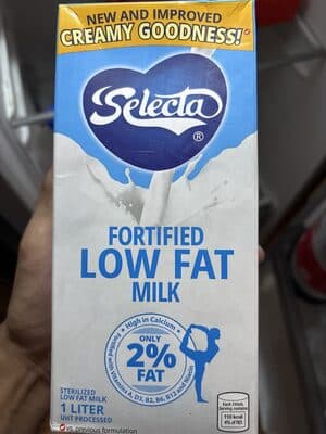 Selecta Fortified Low Fat Milk