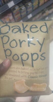 Oishi Baked Porky Popps Lean Pork Skin Classic Vinegar Flavor